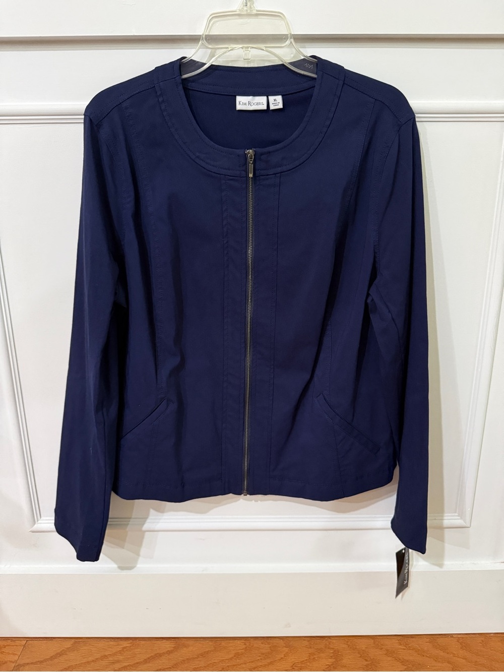 Kim Rogers Navy Zip-Front Blazer Jacket